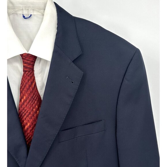 JOS A BANK SIGNATURE GOLD jacket blazer sport coat 100% wool navy blue 46L - Picture 1 of 8